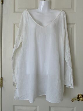 J. Crew Beach Cover Up Cotton Gauze Semi-Sheer Size Large